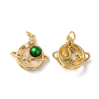 Rack Plating Brass Cubic Zirconia Pendants KK-D074-22G-1