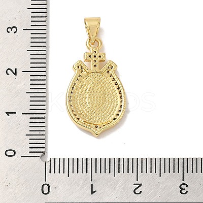 Rack Plating Brass Micro Pave Cubic Zirconia with Synthetic Opal Pendants KK-D088-17G-1