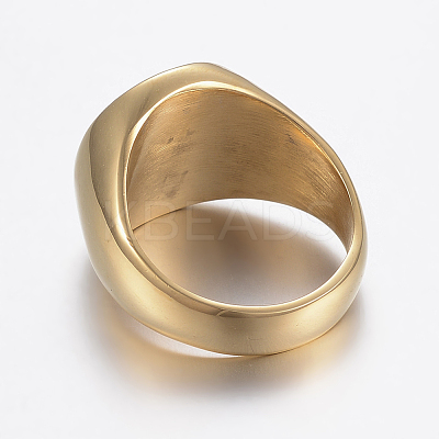 Ion Plating(IP) 304 Stainless Steel Finger Rings RJEW-H125-30G-1