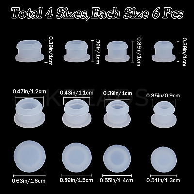 24Pcs 4 Style Silicone Bottle Seal Plug AJEW-GF0008-11D-1