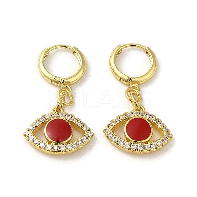 Eye Rack Plating Brass Micro Pave Cubic Zirconia Hoop Earrings EJEW-C090-01G-1