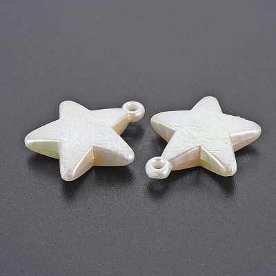Electroplated ABS Plastic Imitation Pearl Pendants X-KY-T023-003-1