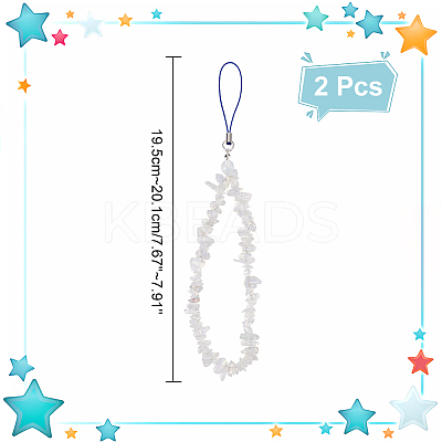 Opalite Chips Beaded Chain Mobile Straps FIND-WH0135-07A-1