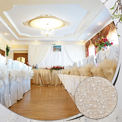 Sequin Polyester Lace Fabric DIY-WH0622-147A-1