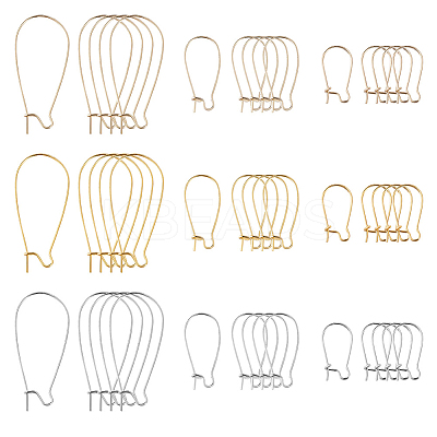 90Pcs 9 Styles Brass Hoop Earrings Findings DIY-GA0007-79-1