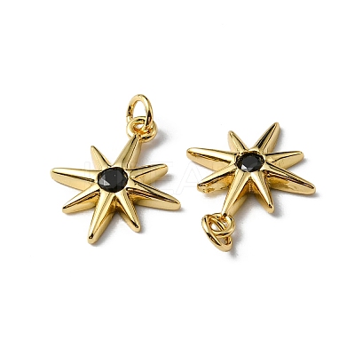 Rack Plating Brass Micro Pave Cubic Zirconia Pendants KK-P235-02G-1