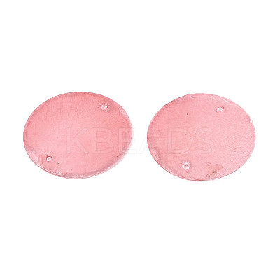 Spray Painted Natural Capiz Shell Disc Links Connector Charms SSHEL-T017-32F-1