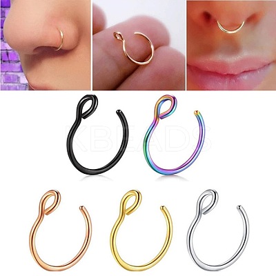 316 Surgical Stainless Steel Clip on Nose Rings WGA7223-09-1