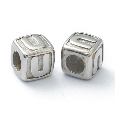 Tarnish Resistant 304 Stainless Steel European Beads STAS-H145-01U-P-1