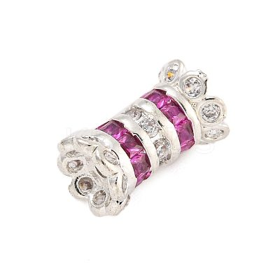 Rack Plating Brass Micro Pave Cubic Zirconia Beads KK-F876-30S-1