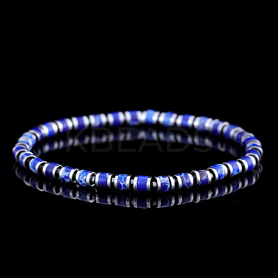Natural & Dyed Imperial Jasper Beaded Stretch Bracelets for Men GC1206-5-1