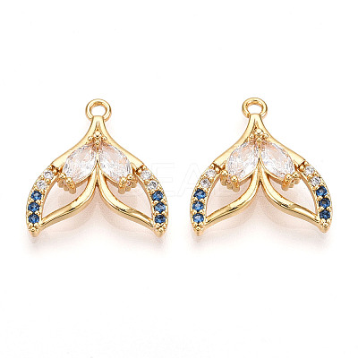 Brass Micro Pave Cubic Zirconia Pendants X1-KK-N261-103G-1