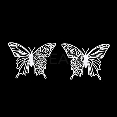 Spray Painted 430 Stainless Steel Filigree Pendants STAS-TAC0018-25A-1