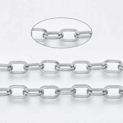 Tarnish Resistant 304 Stainless Steel Paperclip Chains CHS-S001-05A-P-1