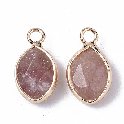 Natural Strawberry Quartz Pendants G-S359-014C-1