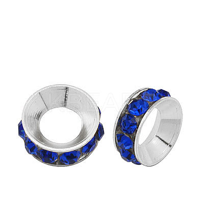 Brass Rhinestone Spacer Beads X-RB-A020-9mm-05S-1
