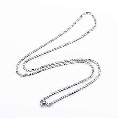 Non-Tarnish 304 Stainless Steel Curb Chain Necklaces LS-NJEW-K099-04P-1