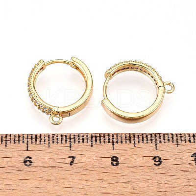 Brass Micro Pave Cubic Zirconia Hoop Earring Finding KK-N261-48G-1
