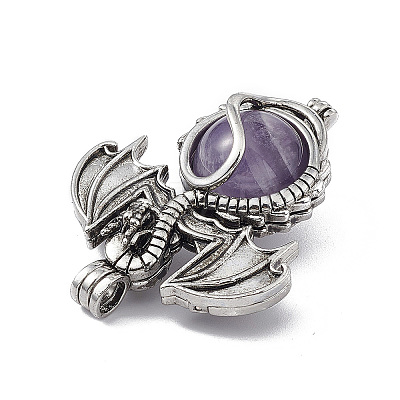 Natural Amethyst Pendants G-P491-02AS-02-1