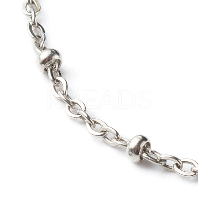 Tarnish Resistant 304 Stainless Steel Paperclip & Satellite Chains Bracelet Set X-BJEW-JB06524-1