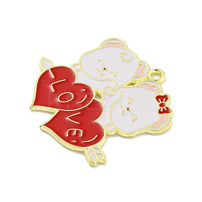 Valentine's Day Alloy Enamel Pendants ENAM-Z015-03G-06-1