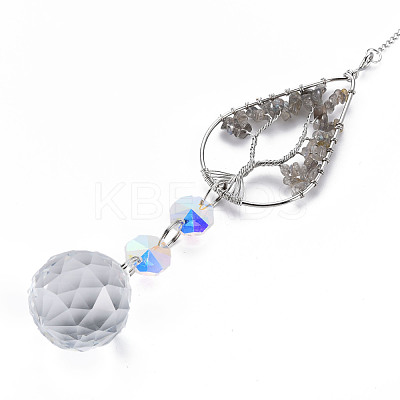 Natural Labradorite Big Pendants G-N333-010A-1