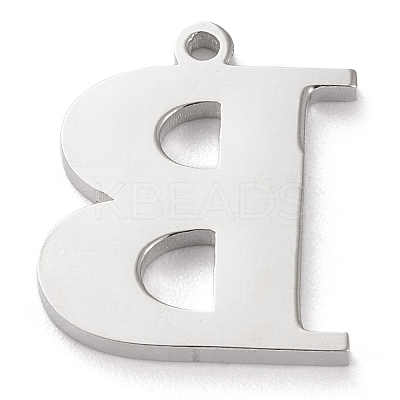 Tarnish Resistant 304 Stainless Steel Letter Pendant Rhinestone Settings STAS-J028-01B-1
