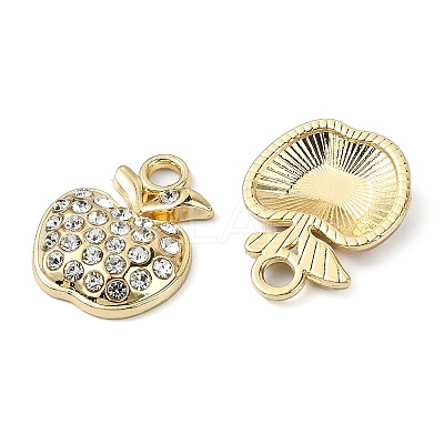 Golden Rack Plating Alloy Rhinestone Pendants PALLOY-F308-22G-03-1
