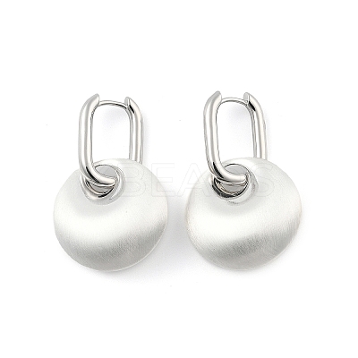 Flat Round Brass Hoop Earrings for Women EJEW-U055-02S-1