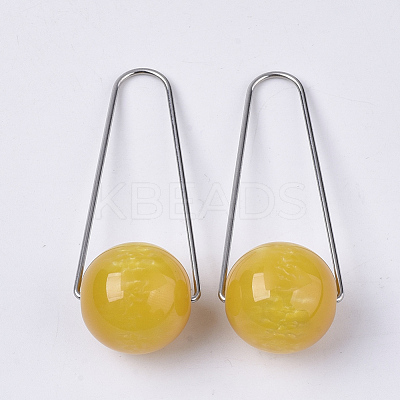 Imitation Gemstone Style Two Tone Acrylic Big Pendants X-STAS-S079-136G-1