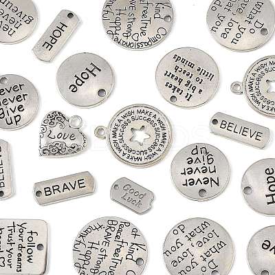 30Pcs 15 Styles Tibetan Style Alloy Pendants TIBEP-FS0001-40-1