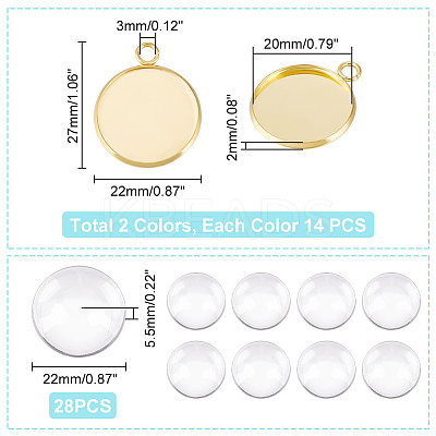 DIY Flat Round Blank Pendant Making Kit DIY-UN0004-82-1