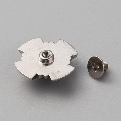 Zinc Alloy & Resin Coin Screw Rivets FIND-WH0110-630P-04-1
