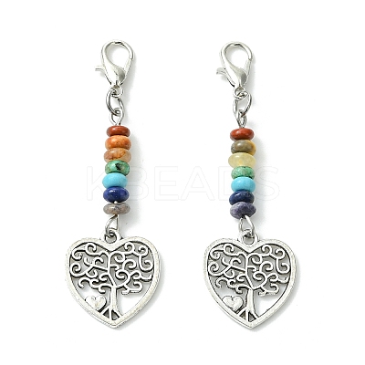 Alloy Tree of Life Pendant Decorations HJEW-JM01383-03-1