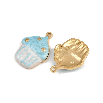 304 Stainless Steel Enamel Pendants STAS-P410-40B-02-1
