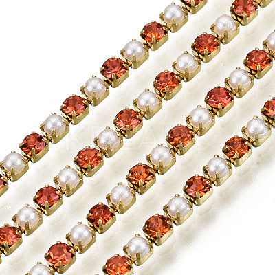 Brass Rhinestone Strass Chains CHC-N017-001A-A04-1