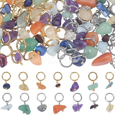 126Pcs 14 Styles Natural Stone Chip Charms FIND-BBC0004-61-1