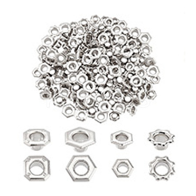 160pcs 4 styles Brass Grommet Eyelet Findings for Shoes FIND-PH0020-27-1