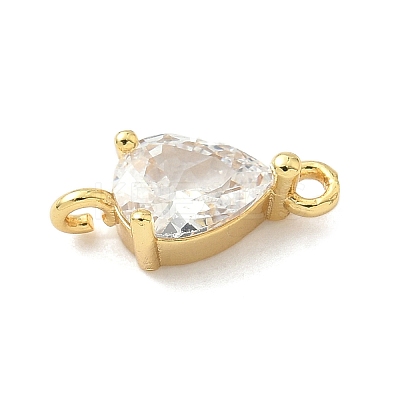 Brass Pave Cubic Zirconia Connector Charms KK-Z120-31G-03-1