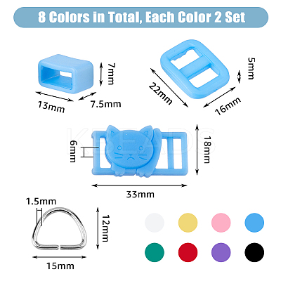 64Pcs 25 Style Rectangle Shape Plastic Buckle Clasps FIND-DC0004-63-1