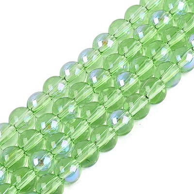 Transparent Electroplate Glass Beads Strands LS-EGLA-Q132-6MM-01A-20-1