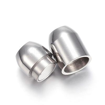 Tarnish Resistant 304 Stainless Steel Magnetic Clasps with Glue-in Ends STAS-E113-28P-1