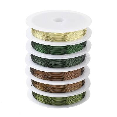6 Rolls 6 Colors Round Copper Wire Set for Jewelry Making CWIR-NH0001-03A-0.4mm-1