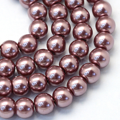 Baking Paint Pearlized Glass Pearl Round Bead Strands HY-Q003-12mm-58-1