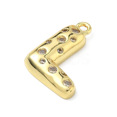 Brass Micro Pave Clear Cubic Zirconia Pendants KK-I476-02G-L-1
