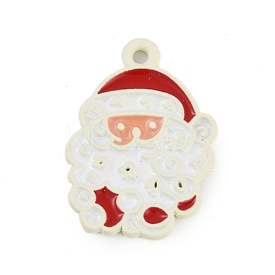 Christmas Theme Spray Painted Alloy Enamel Pendants ENAM-Z020-01G-1