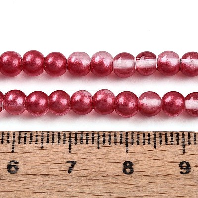 Baking Paint Transparent Glass Beads Strands DGLA-N011-4mm-06-1