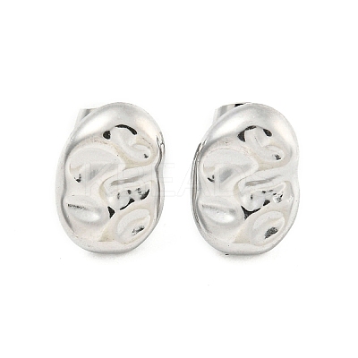 Non-Tarnish Oval 304 Stainless Steel Ear Studs EJEW-L290-003P-1