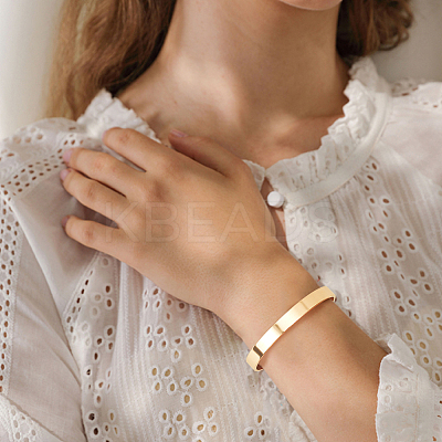 5Pcs 5 Colors Stainless Steel Plain Open Cuff Bangles Set for Women BJEW-AN0001-44-1