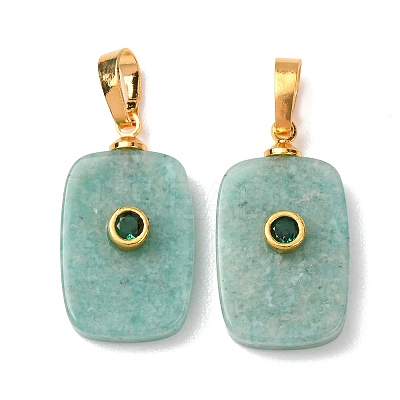 Natural Amazonite Pendants G-P628-01G-06-1